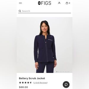 FIGS scrub jacket XS Navy Blue